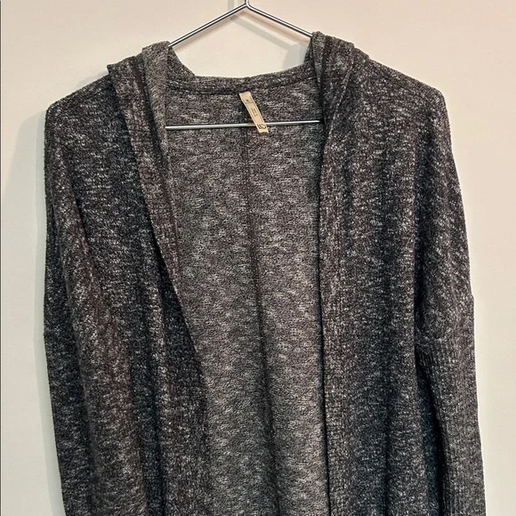 Women's Gray Hooded Cardigan - Picture 4 of 6